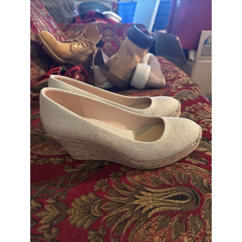 J. Crew Seville espadrille wedges in metallic canvas 8